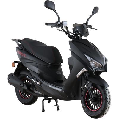 Motorroller ALPHA MOTORS "Speedstar FI", schwarz (mattschwarz, schwarz), Motorroller, 25 km/h, mit Lenkerschloss, B:68cm H:105cm L:183cm