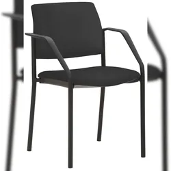 Mayer Sitzmöbel, Stapelstuhl mit Armlehnen 2518, Schwarz (VE = 2 Stück)