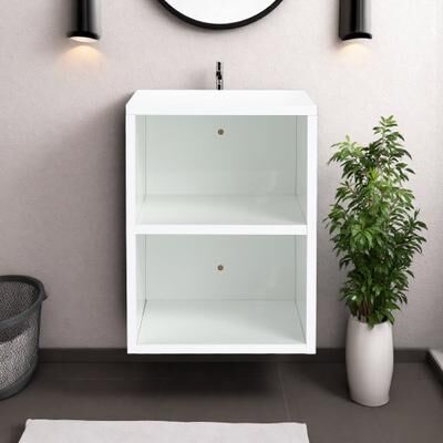 ZWYO HOSIMU 12 Inch Plywood Wall Mounted Storage Shelves with Adjustable Two-Tier Design for Bathroom Organization