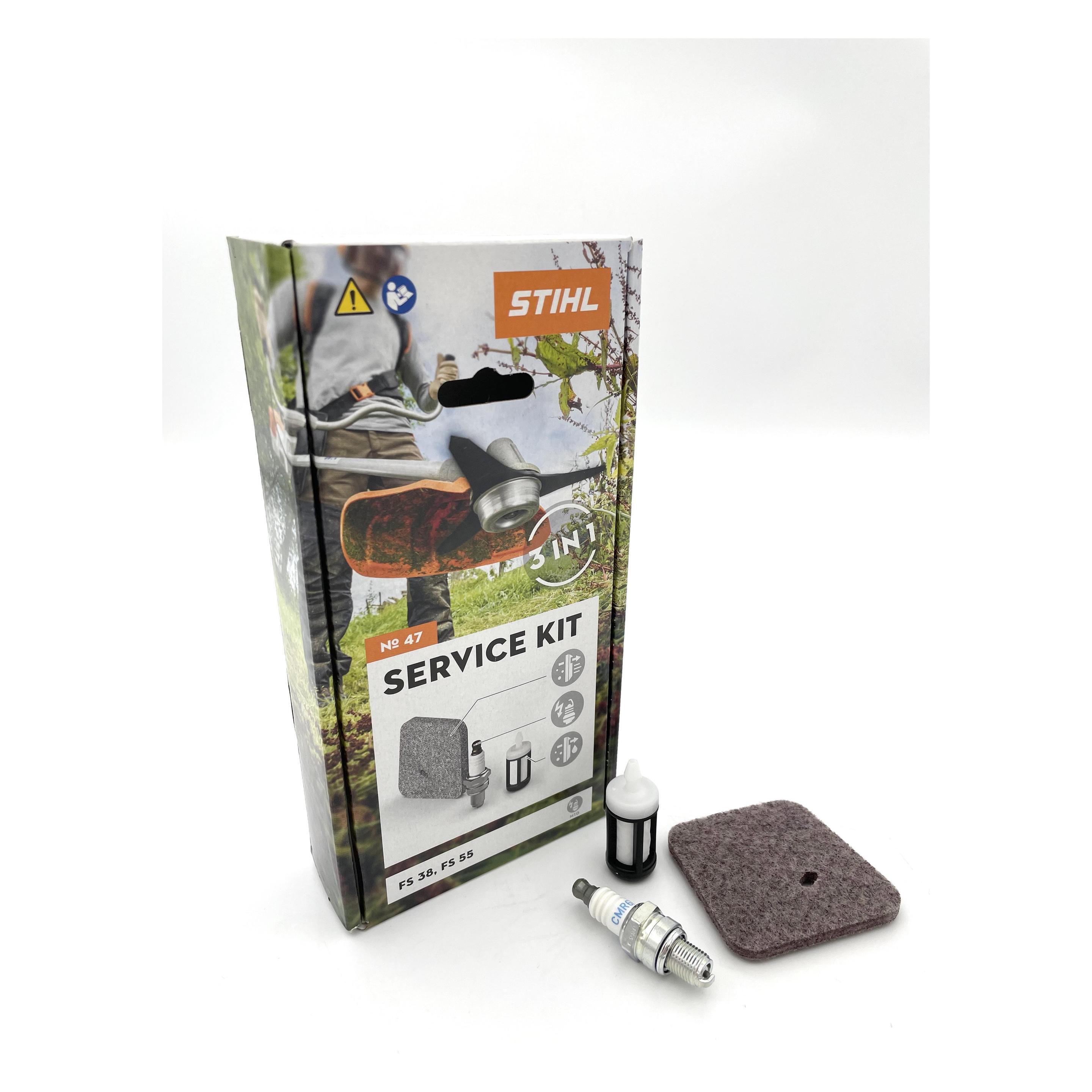 Stihl Service Kit 47 FS 38 ( 2-MIX Motor), FS 55 41400074103 Filter, Zündkerze 41400074103 (Rasentrimmer) (41400074103)