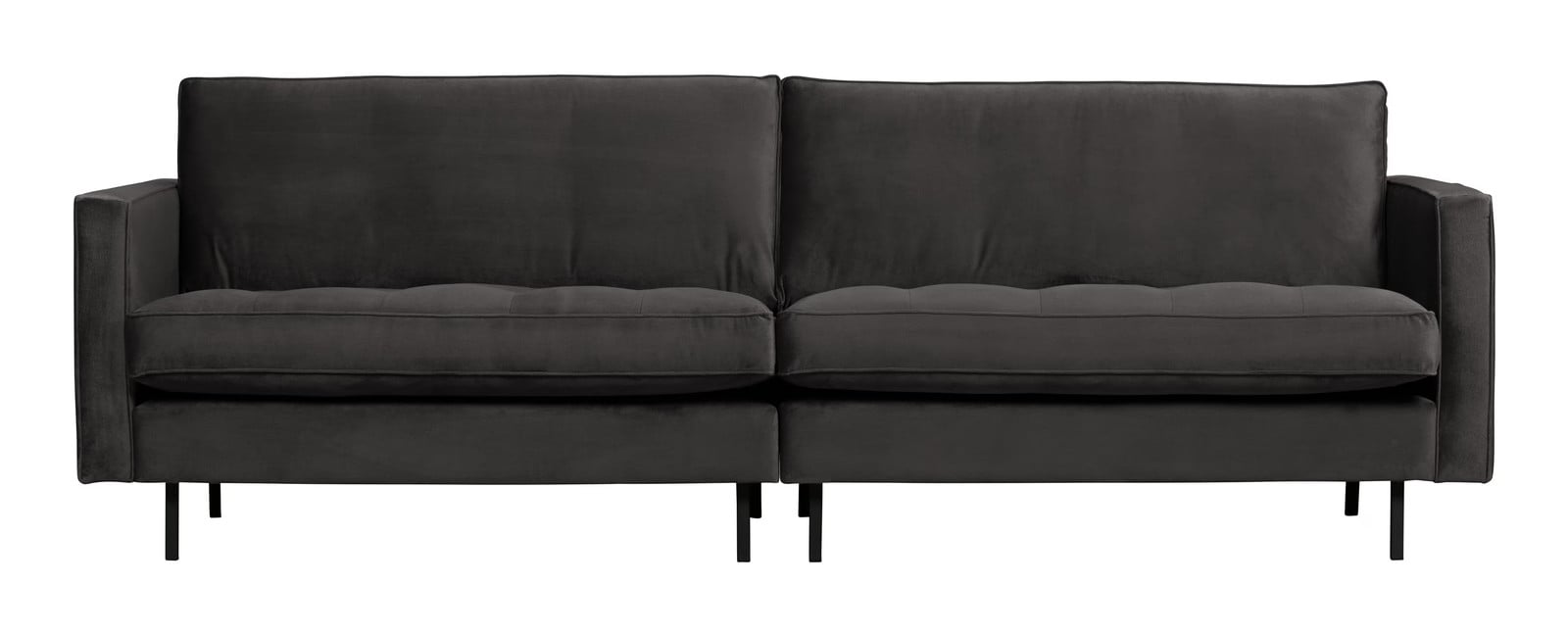 BePureHome WOOOD Rodeo 3-zits Bank, Velvet, Antraciet