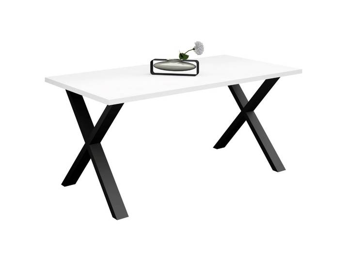 Livetastic Esstisch, Schwarz, Weiß, Metall, rechteckig, U-Form, 90x78x160 cm, Esszimmer, Tische, Esstische