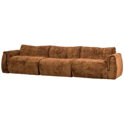 Sofa Baggy 3-Sitzer aus 3D-Chenille-Stoff, modern, Mittelbraun, komfortabel kombinierbar