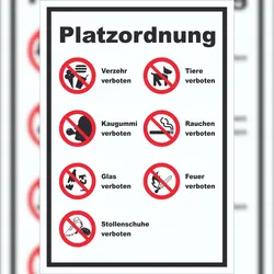 HB-Druck Schild Platzordnung hochkant A6 (105x148mm)