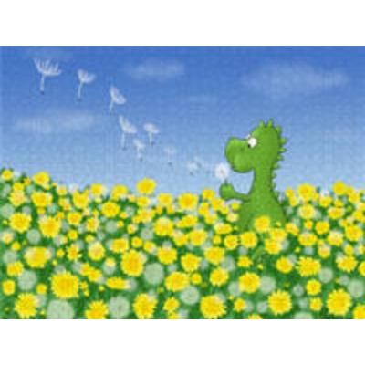 CALVENDO Puzzle Drache mit Pusteblume | 1000 Teile Lege-Größe 64x48cm Foto-Puzzle für glückliche Stunden