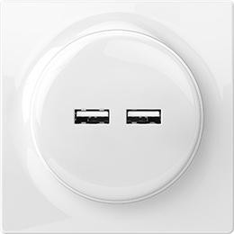 Fibaro Walli N wandcontactdoos met 2x USB 2.0 poorten, Wit
