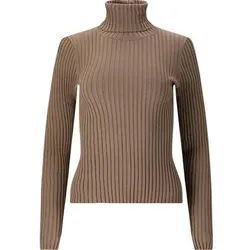 ATHLECIA Damen Shirt Jelina W Ribbed Turtleneck, Größe 42 in Braun Braun