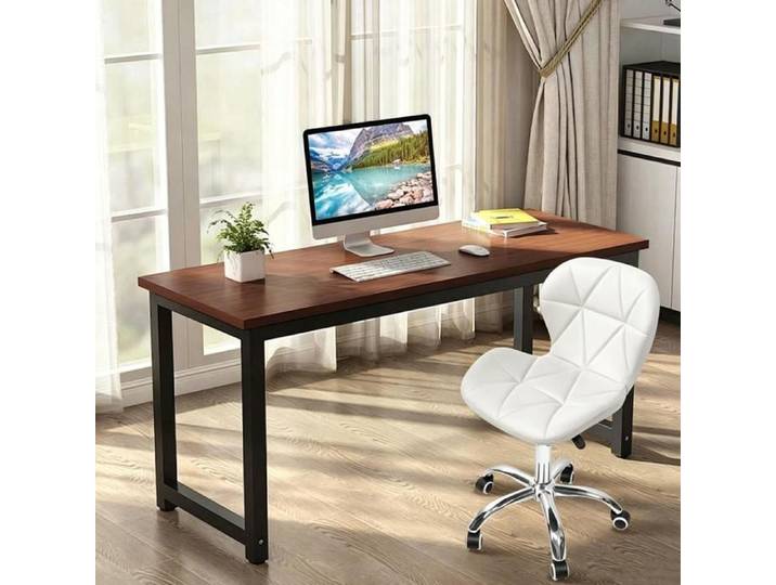 SUPFINE Chaise de Bureau Fauteuil Ergonomique en PU Pivotante à 360° avec Hauteur d'Assise Réglable pour la Maison/Le Bureau