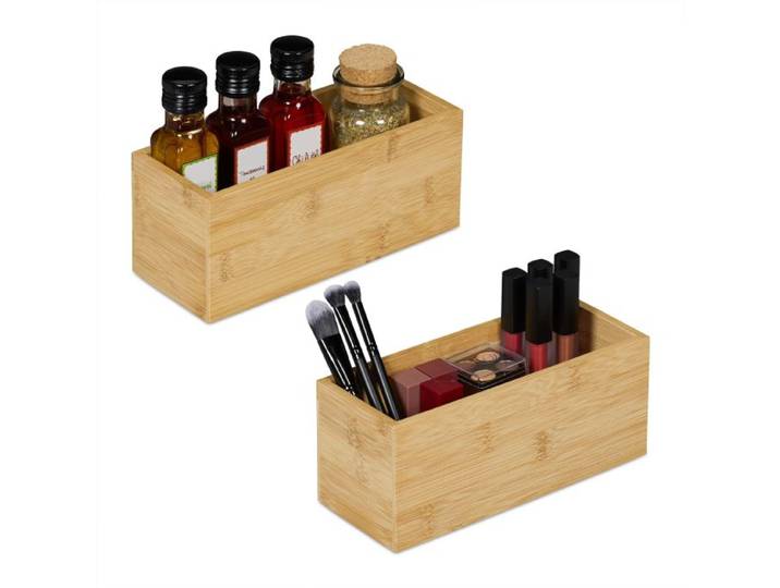 Relaxdays Bambus Aufbewahrungsbox im 2er Set