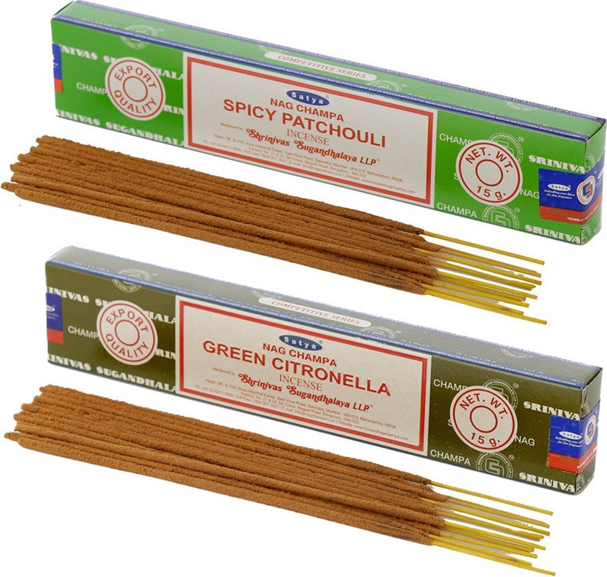 Satya Wierook Cadeauset met Patchouli en Citronella Geurstokjes voor Meditatie