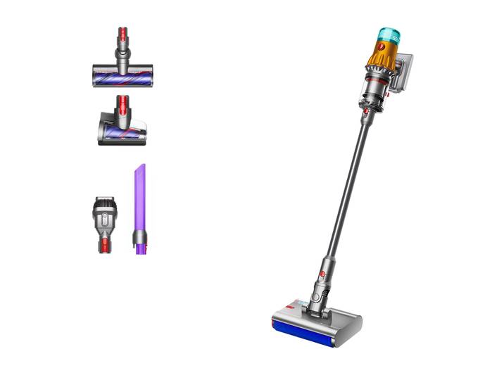 DYSON Nass-Trocken-Akkusauger Dyson V12s Detect Slim Submarine , gelb, glanz nickel, B:25,3cm H:124,7cm T:25,7cm, Akkusauger, Nass-Trocken-Akkusauger