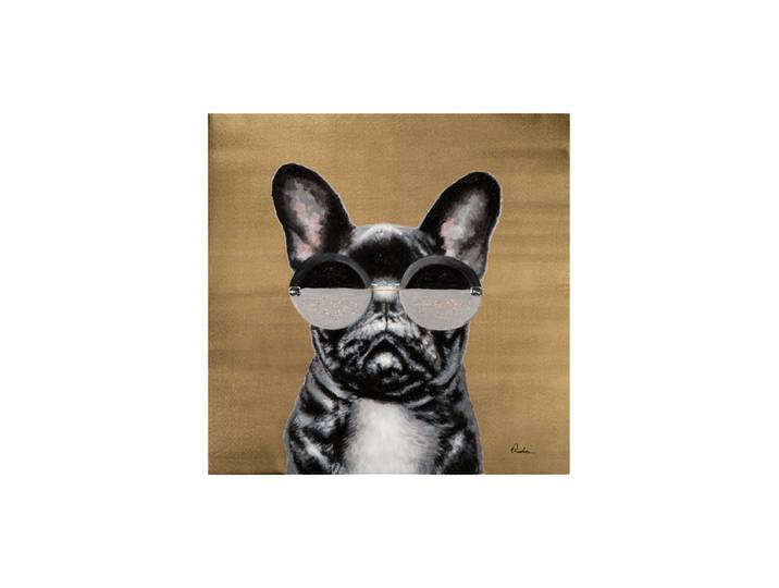 Handbemaltes Bild „Cool Dog“ 80 x 80 cm Multicolor Crea Collection