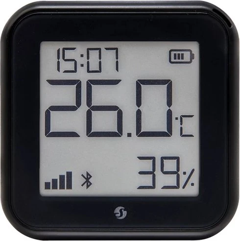 Shelly Gen3 H&T, batteriebetriebener Temperatur- und Feuchtigkeitssensor mit Display, WiFi, schwarz