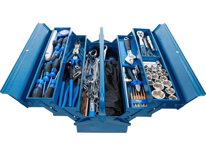 BGS Caisse à outils en métal\, y compris assortiment d'outils 137 pces - 3340