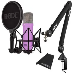 RØDE NT1 Signature Purple Mikrofon Lila mit PSA-1 Plus Gelenkarm-Stativ, Mikrofon
