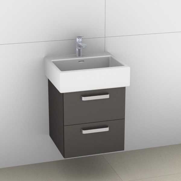 Artiqua 415 Waschtischunterschrank für Living City 817431 Stahlgrau Metallic, 415-WU2L-L5-7141-88 415-WU2L-L5-7141-88