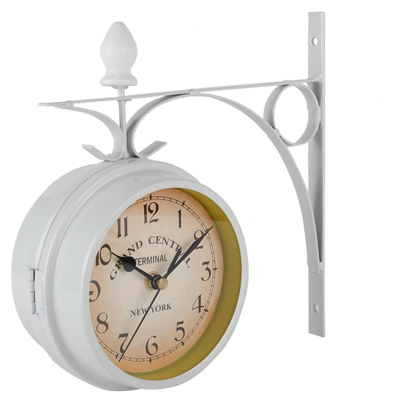 Dripio Retro wandklok van metaal, dubbelzijdig, 21,8 cm, met een stille wijzerwerk