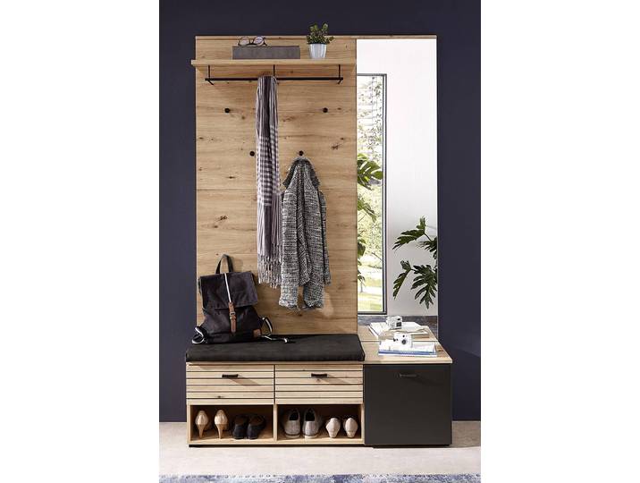 home24 Garderobeset 2-delig 126 x 202 x 38cm bruin/beige
