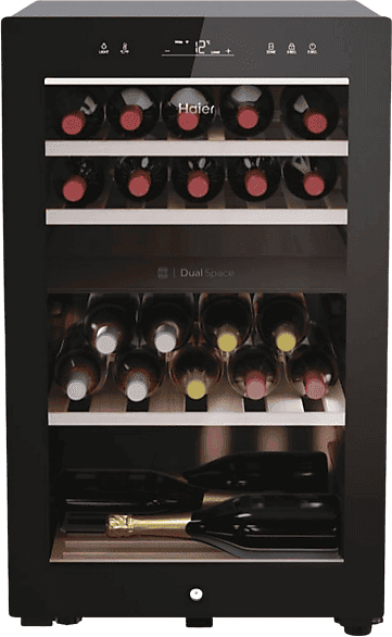 REACONDICIONADO Seminuevo Funcional Vinoteca - Haier HWS42GDAU1, Temperatura 5º 20º, 42 botellas, 106 l, hOn App, Negro
