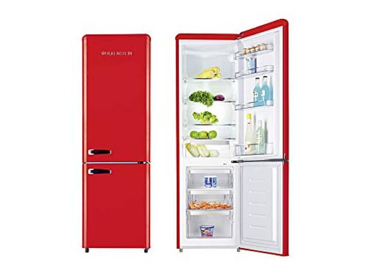 Wolkenstein KG250.4RT FR Kühl-Gefrier-Kombination Rot 249l Retro Kühlschrank Vintage Kühlgefrierkombi Gefrierfach höhenverstellbar leise