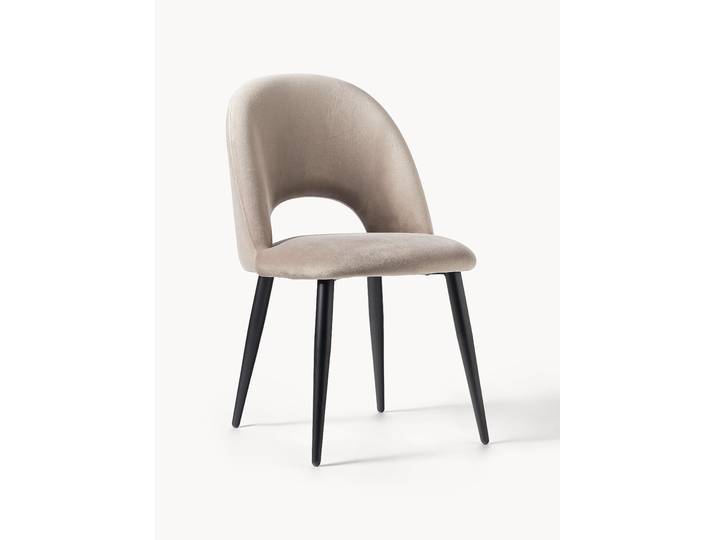 Chaise rembourrée en velours Rachel