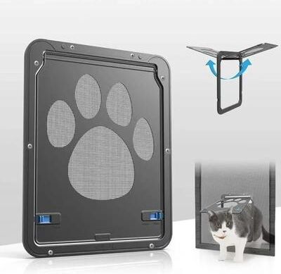 Uplift Essentials Magnetic Lockable Pet Screen Door Weatherproof Automatic Closure Flap With Paw Print Mesh l