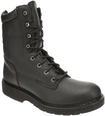 "Work America Men's 8"" Brawny Leather Work - 9 Black Boot E4"