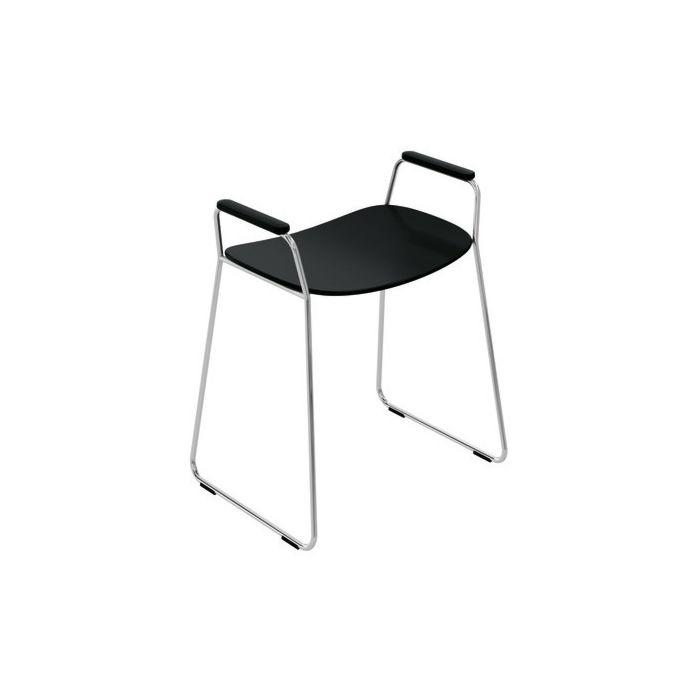 Hewi 950 Duschhocker 950.51.3024090 tiefschwarz, mit seitlichen Stützgriffen