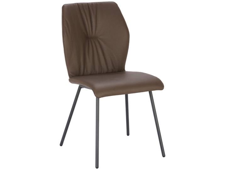 Bert Plantagie Stuhl, Anthrazit, Dunkelbraun, Metall, Textil, Rundrohr, 49x89x59 cm, Beinauswahl, Lederauswahl, Stoffauswahl, Esszimmer, Stuhl, Esszimmerstühle