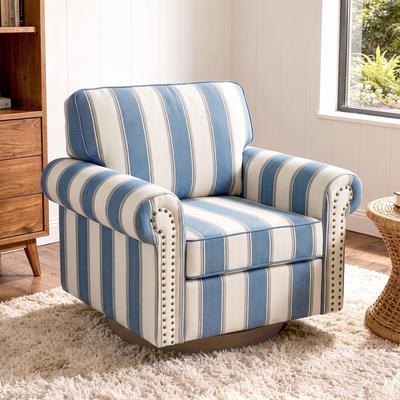 Lumibee Modern Upholstered Swivel Accent Chair with Rolled Arm