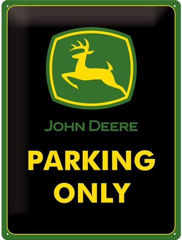 Metallschild "Nostalgic Art John Deere Parking 30 x 40 cm, Metall", schwarz (gelb, grün, schwarz), B:30cm H:40cm, Schilder, Metallschild gelb, grün, schwarz Einheitsgröße
