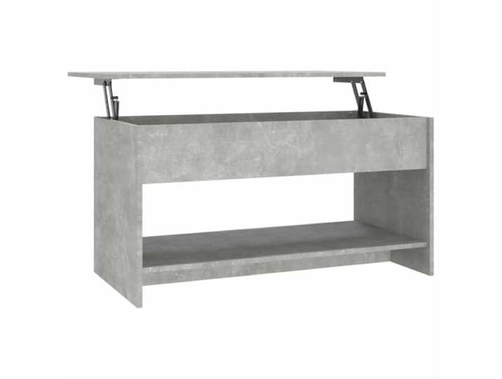 Favemtsl Couchtisch Höhenverstellbar 102x50x52,5 cm Betongrau Praktischer Wohnzimmertisch mit anhebbarer Platte und verstecktem Staufach für Bücher und Zeitschriften im Wohnbereich.