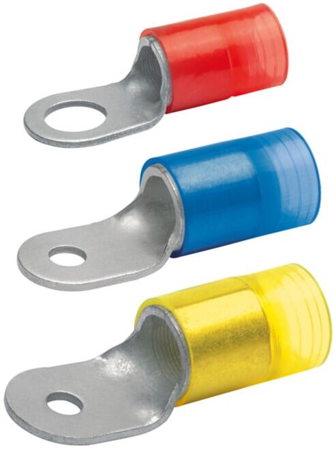Klauke 652/8 Quetschkabelschuh 10qmm isoliert aus Kupfer verzinnt mit Querschnitt 10mm² und Lochdurchmesser Ø8,2mm für Verbinden von Kabeln, 6528)