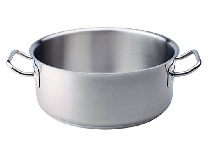 Pentole Agnelli COIX3106E60 Kasserolle aus Edelstahl 18/10, niedrig, mit 2 Griffen, 60 cm