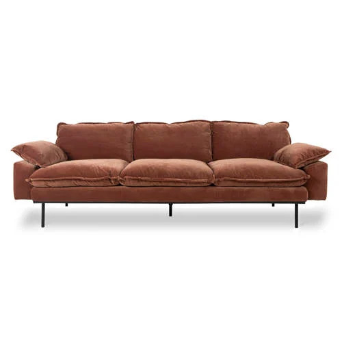 HKliving Retro 4-zitsbank - Rood