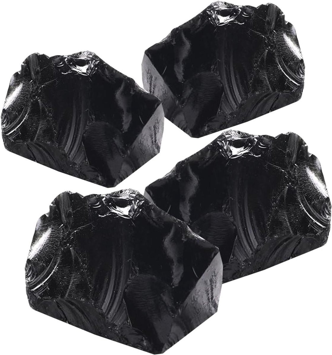 Obsidiaan Ruwe Kristallen - Zwarte Edelsteen voor Meditatie en Chakra Balans - 2-3 cm