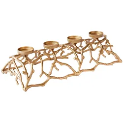 Invicta Interior 4-fach Kerzenhalter Abstract, 60 x 25 x 16 cm, gold