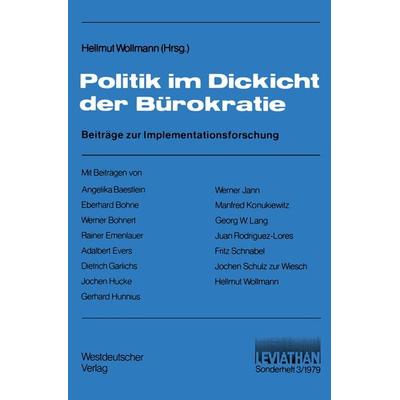 Politik im Dickicht der Bürokratie, Taschenbuch von , VS Verlag für Sozialwissenschaften, 978-3-531-11495-8
