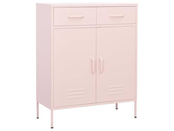 GPWERSDF Lagerschrank Rosa 80x35x101,5 cm Stahl mit Schubladen Stahlkonstruktion, kugelgelagerte Schubladenführungen, feucht abwischbar, vielseitiger Stauraum, sanfte Farbgebung