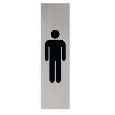 CombiCraft Aluminium Türschild Herren Piktogramm 165x45mm mit 3M-Tape zur Befestigung, einfache Kennzeichnung von Räumen und Bereichen