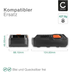 Cellonic, Werkzeugakku + Ladegerät, Akku für AEG BS 18G2, BUS 18SBL, BSB 18 G, 18C, FL, BEX18-125, BHG, BST (18 V)