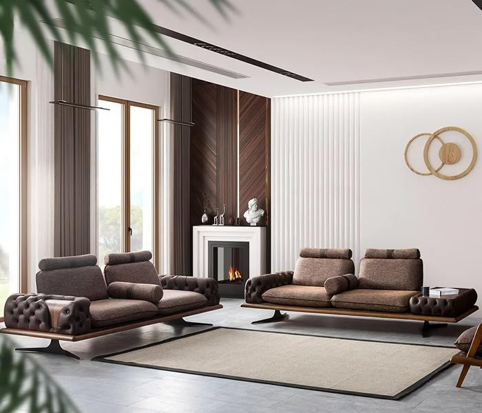 Luxus Chesterfield Sofagarnituur Loft Moderne Couches 3+3 Zitter