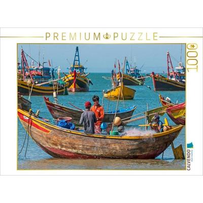 CALVENDO Puzzle Fischerhafen, Mui Ne, Vietnam | 1000 Teile Lege-Größe 64x48cm Foto-Puzzle für glückliche Stunden