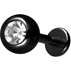 Titan Labret mit Innengewinde KRISTALL