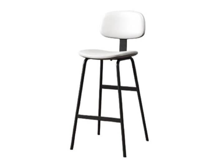 Küche Weißer Bar-Hochstuhl mit weichem Bezug und Rückenlehne, 75 cm