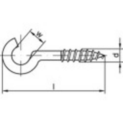 TOOLCRAFT 159614 Gebogene Schraubhaken 100mm Stahl galvanisch verzinkt 100St.