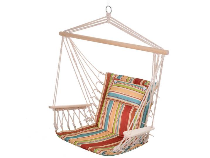 Outsunny Hängesessel, Polyester, Mehrfarbig, Mehrfarbig, 106x106x100 cm, Gartenmöbel, Gartenschaukeln, Hängesessel