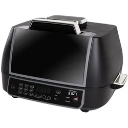 Industex Chef O Matic 8in1 Air & Grill - Heißluftfritteuse, 1500 Watt, 8 Programme, Timer: 1-240 min., Sonderprogramm: Dörren, 50°C - 205°C, Grill, schwarz