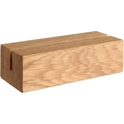 Kartenhalter aus Holz, Sockel für variables Stecksystem MODUL gerader Einsteckschlitz | 100 mm | Eichenholz