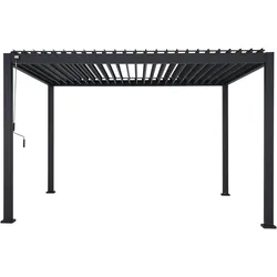 Leco, Pavillon, Lamellenpergola DELUXE 3x4m anthrazit (400 cm, 300 cm)